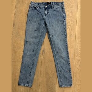 Obey Embellished Star-studded jeans. Dark blue, slightly faded denim. Size 26.